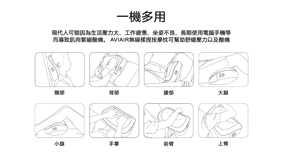 母親節限時優惠!AVIAIR AMC-220肩頸按摩枕,送禮首選 AVIAIR AMC-220充電按摩枕