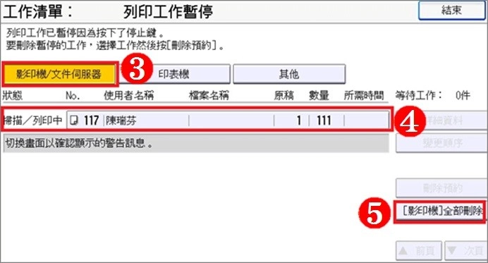 [ 列印 ] Q. 如何取消影印機列印工作？